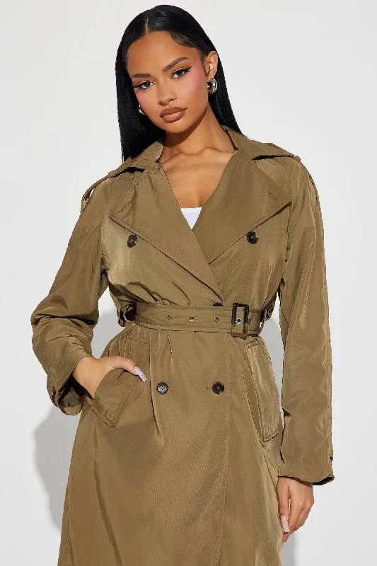 The Desiree Trench Coat - Olive