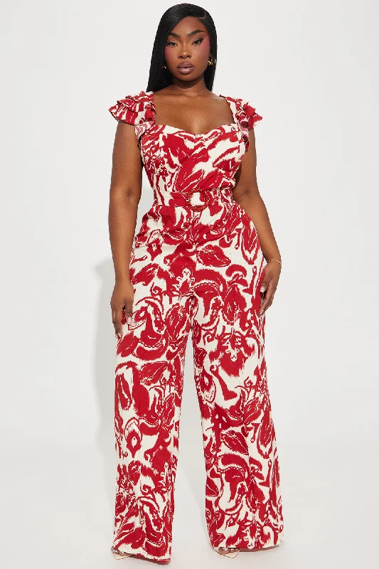 Tulum Sunsets Jumpsuit - Red/combo