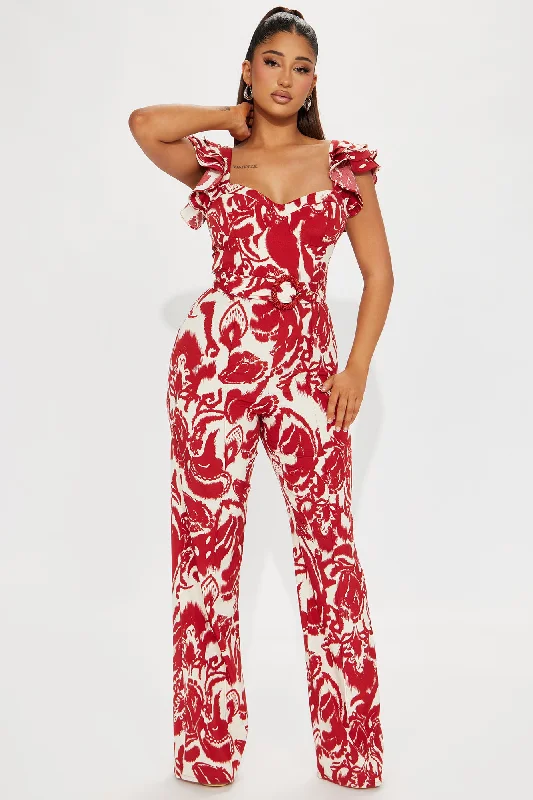 Tulum Sunsets Jumpsuit - Red/combo