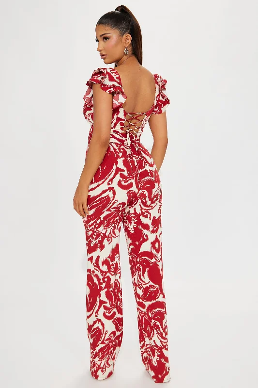 Tulum Sunsets Jumpsuit - Red/combo