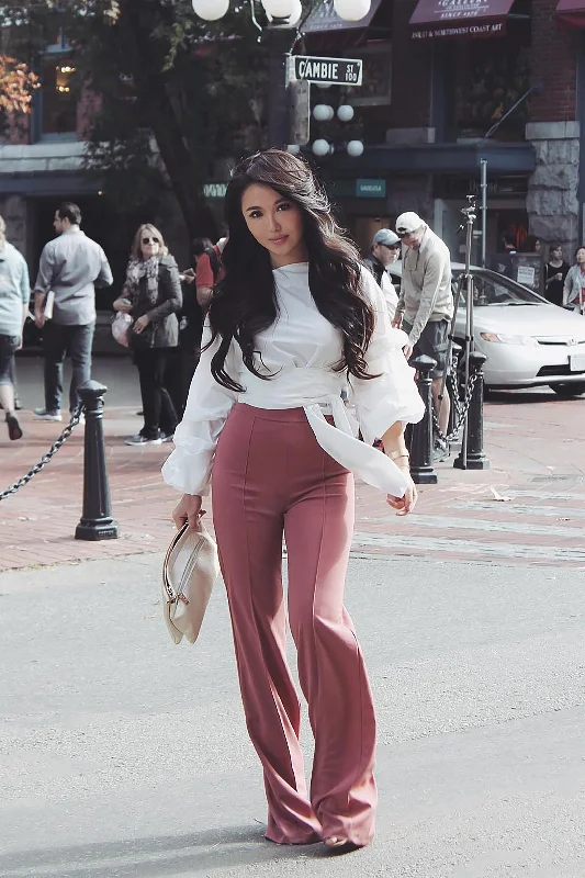 Victoria High Waisted Dress Pants - Mauve