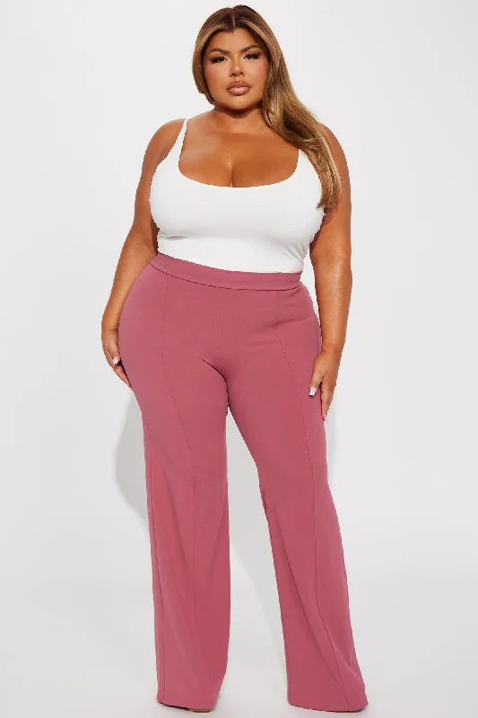 Victoria High Waisted Dress Pants - Mauve