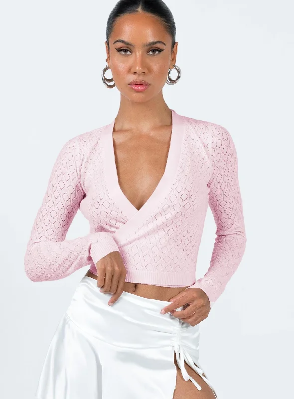 Viewland Wrap Sweater Pink