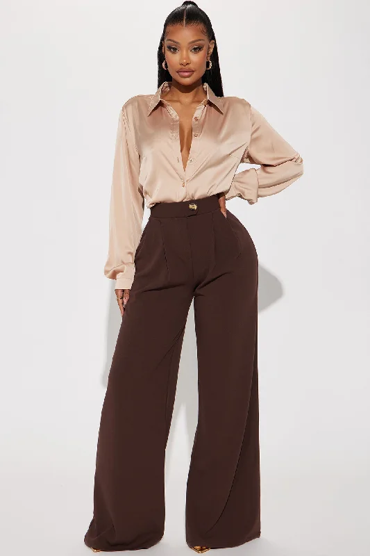 What Matters Most Wide Leg Trouser - Chocolate