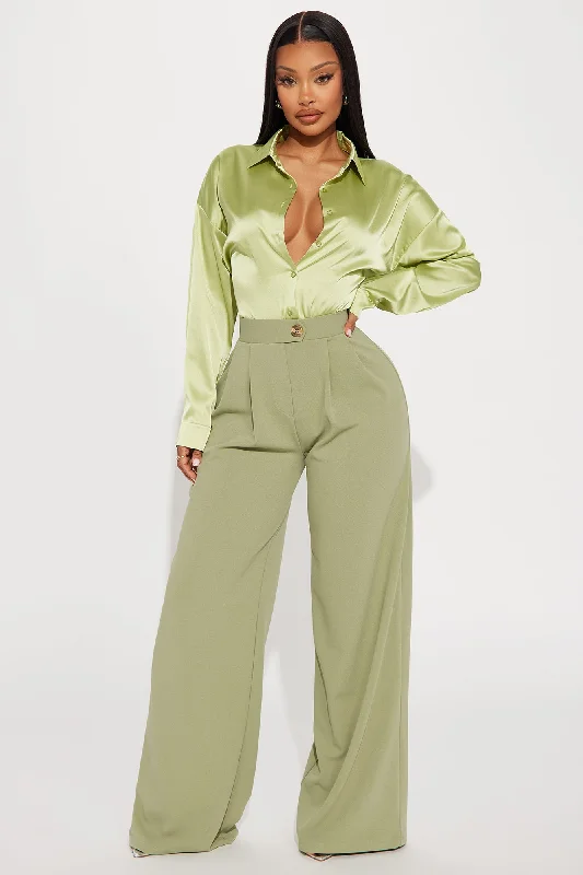 What Matters Most Wide Leg Trouser - Sage