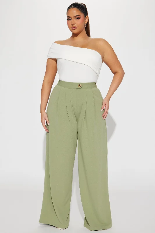 What Matters Most Wide Leg Trouser - Sage