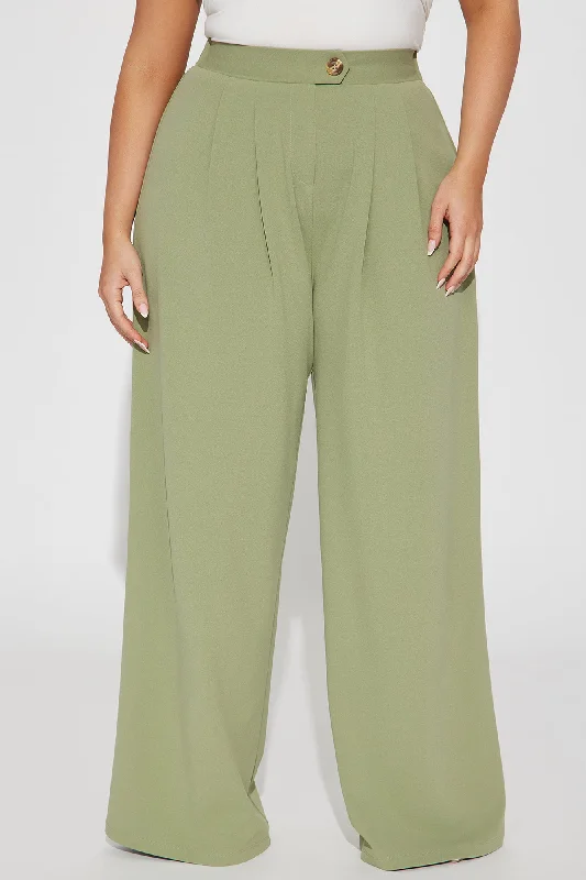 What Matters Most Wide Leg Trouser - Sage