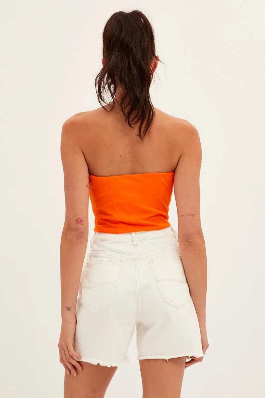 White High Rise Shorts Longline