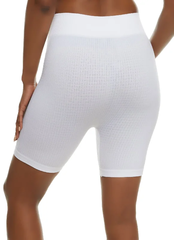 Seamless Textured Knit Biker Shorts