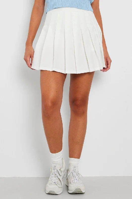 White Tennis Skirt Pleated Mini