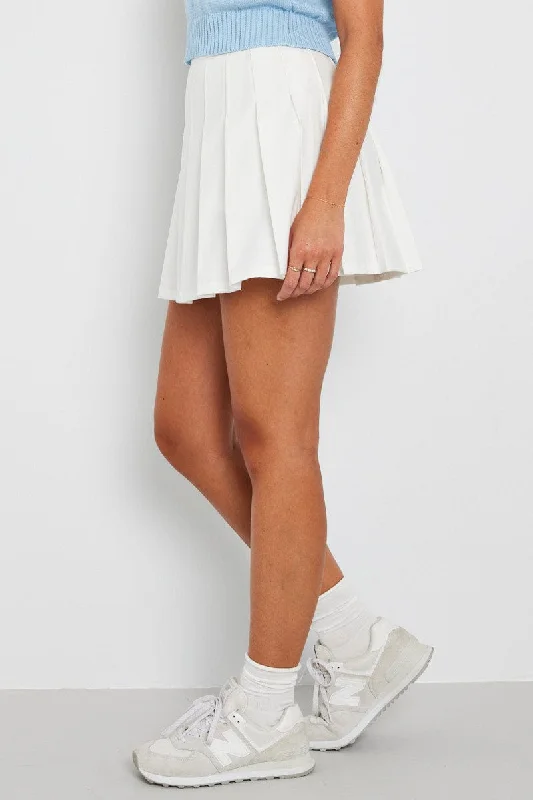 White Tennis Skirt Pleated Mini