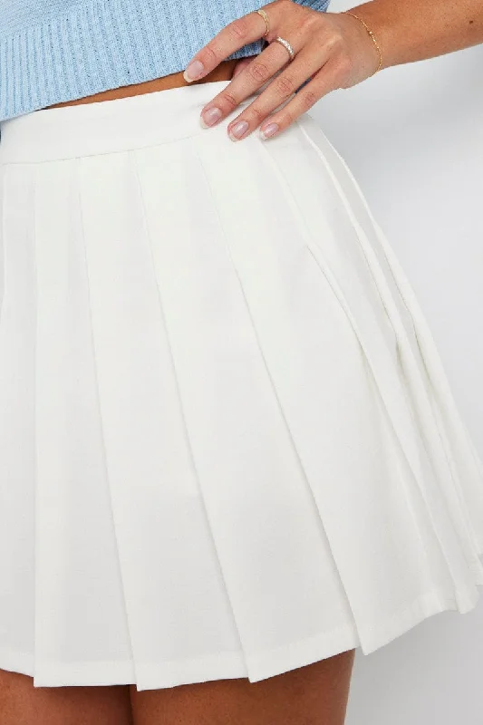 White Tennis Skirt Pleated Mini