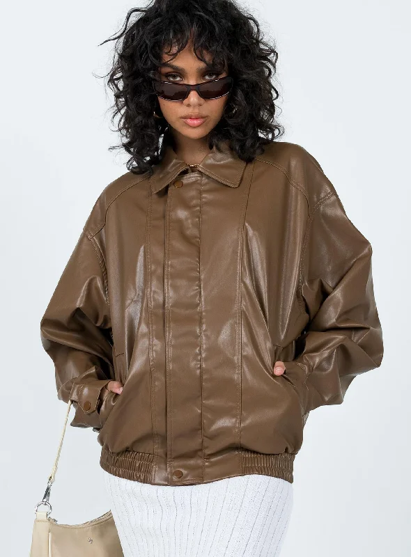 Withers PU Jacket Brown