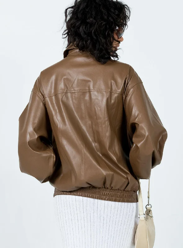 Withers PU Jacket Brown