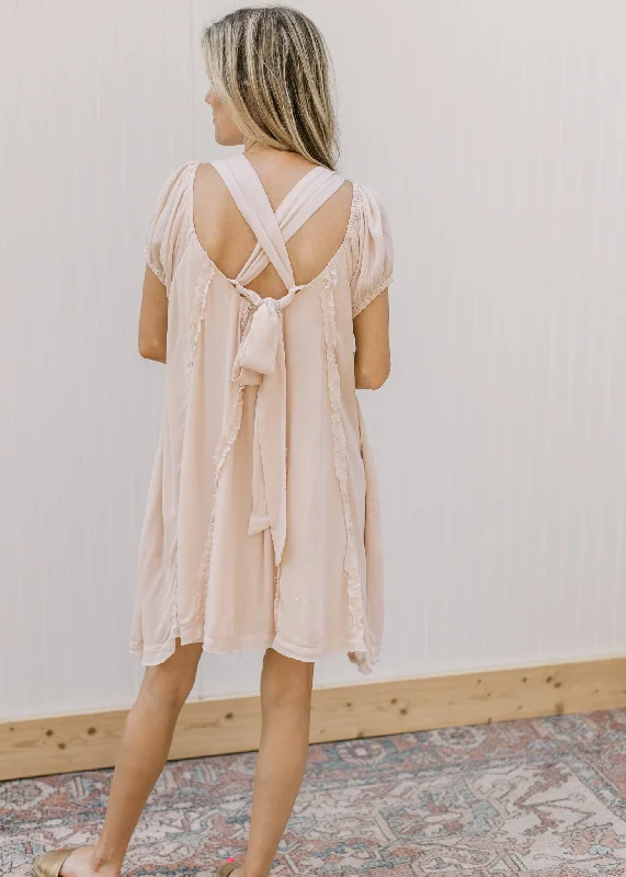 Light Blush Ruffle Detail Dress