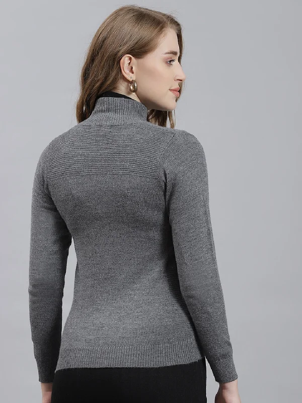 Women Grey Solid Cardigan