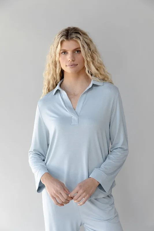 Stretch Knit Bamboo Long Sleeve Polo