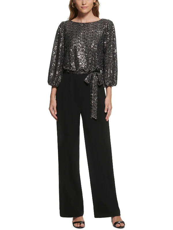 Womens Sequined Long Jumpsuit