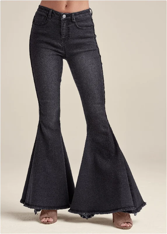 Extreme flare jeans - Black Denim