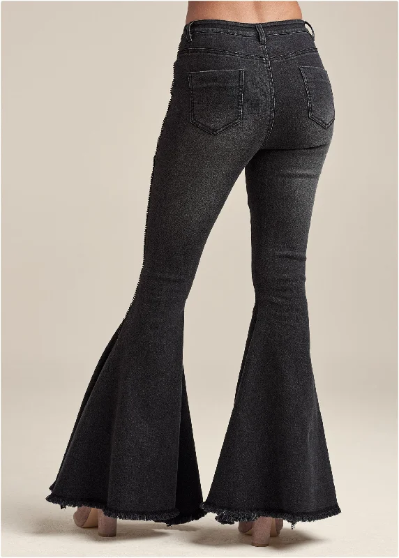 Extreme flare jeans - Black Denim