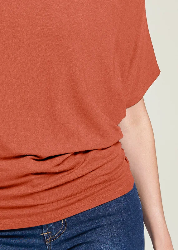 Basic flounce top - Burnt Orange