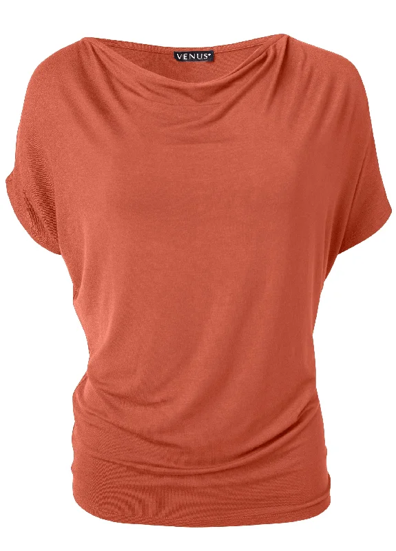 Basic flounce top - Burnt Orange