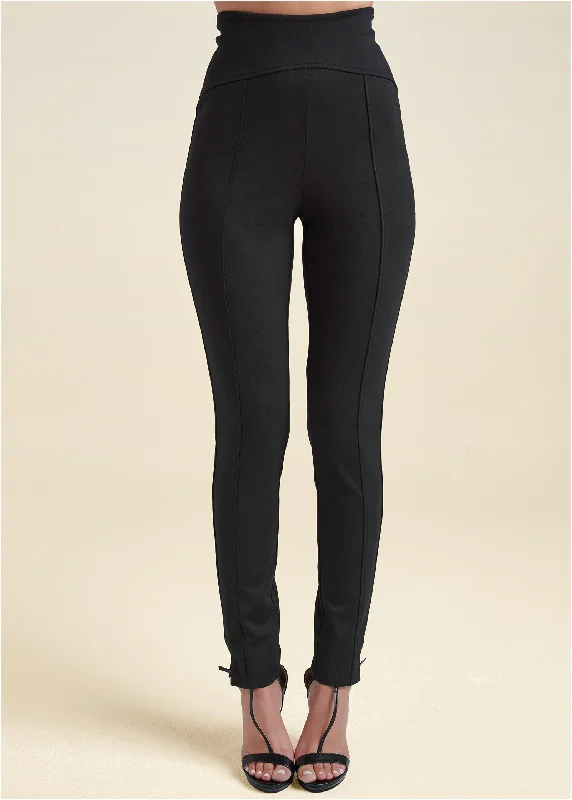 High-rise ponte pants - Black