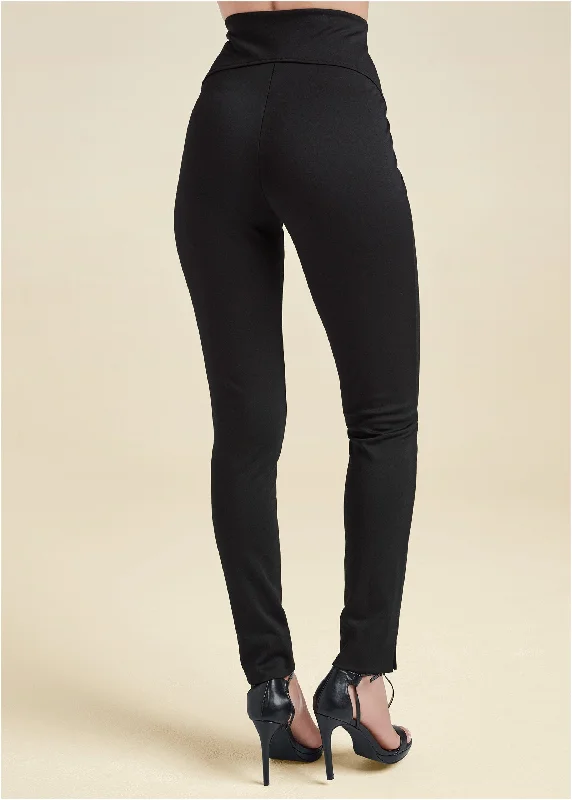 High-rise ponte pants - Black