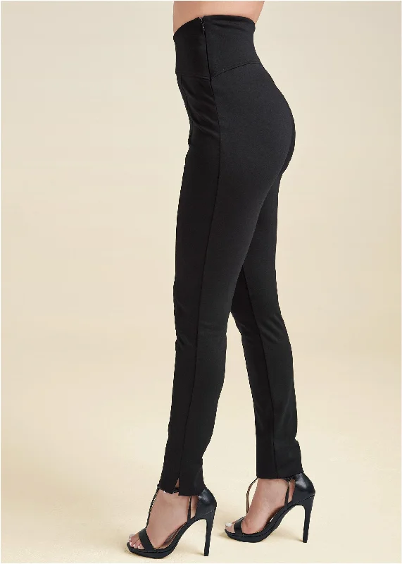 High-rise ponte pants - Black