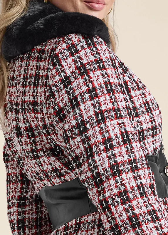 Plaid corset coat - Black Multi