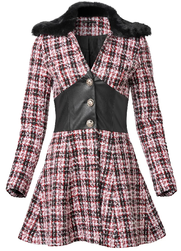 Plaid corset coat - Black Multi