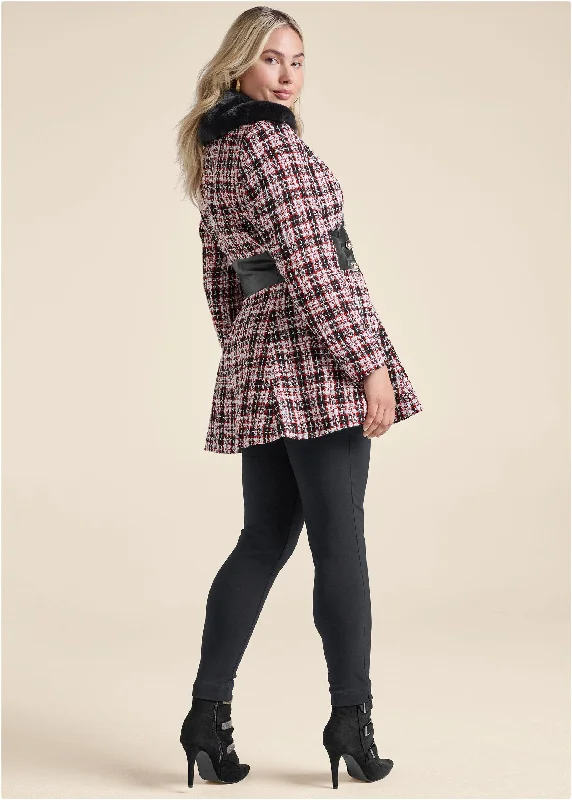 Plaid corset coat - Black Multi