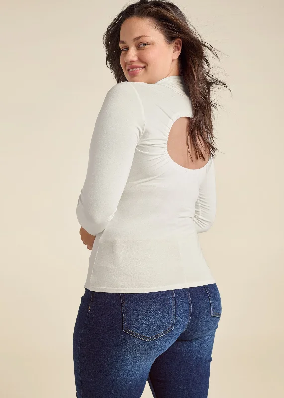 Back cut-out casual top - Off White