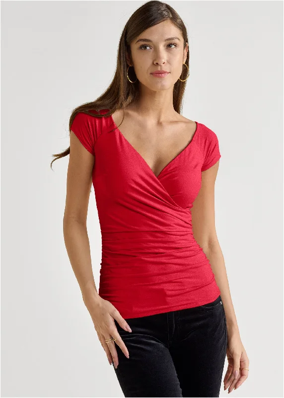 Shape Embrace surplice top - Red