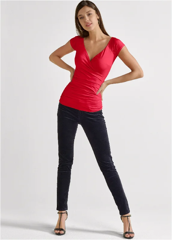 Shape Embrace surplice top - Red