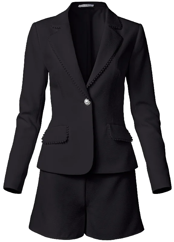 Blazer and shorts suit set - Black