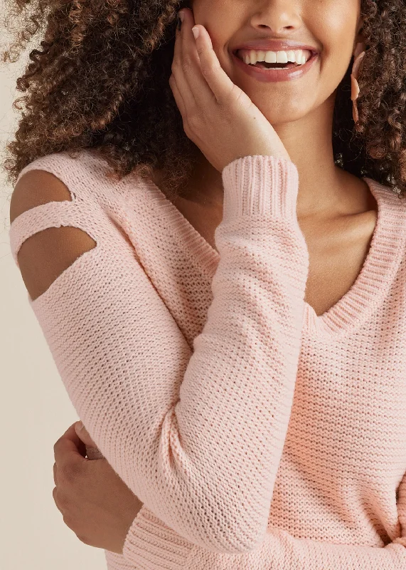 Cutout sleeve sweater - Blush