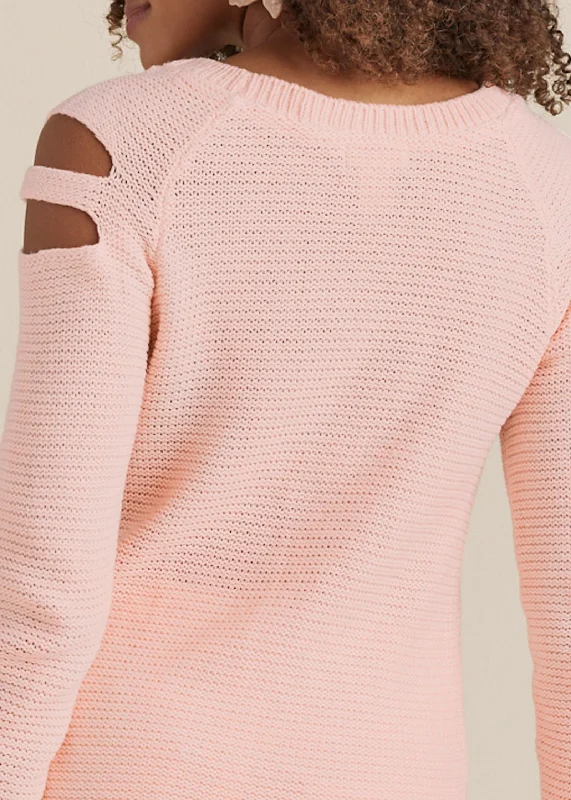 Cutout sleeve sweater - Blush