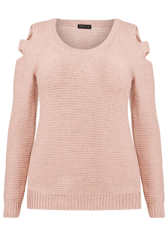 Cutout sleeve sweater - Blush