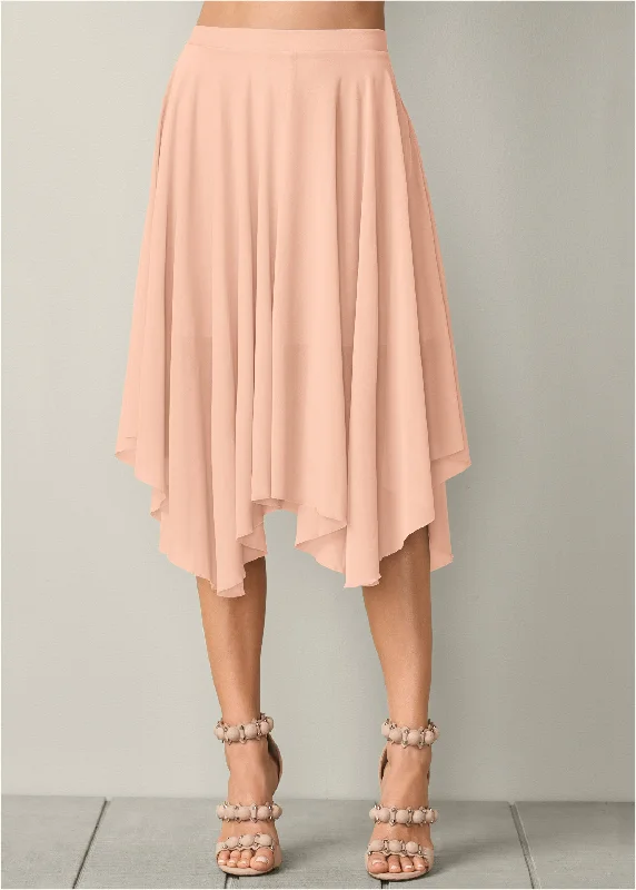 Mesh midi skirt - Blush